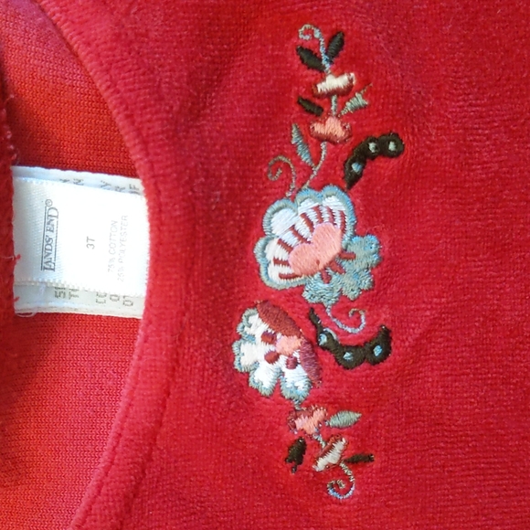 Lands End embroidered velour dress. Size 3T - Picture 2 of 5